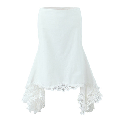 Irregular hem lace edge sexy low waist hip skirt
