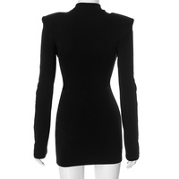 Solid color casual twisted shoulder pad waist hip skirt - Thumbnail 3