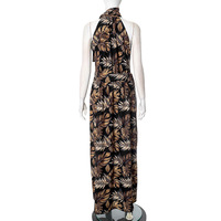 Maple Leaf Print Slit Maxi Dress - Thumbnail 2