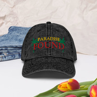 Paradise Found Embroidery Vintage Cotton Twill Cap - Thumbnail 1
