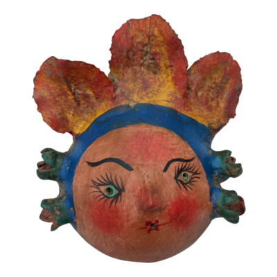 Coconut mask. collectibles. home decoration. wall decoration. interior decoration. mexican mask. mexican craft. mexican folk art.