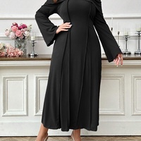 Women's plus size black dress - Thumbnail 1