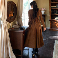 Plus size women's spring and autumn new high-end retro dress - Thumbnail 3