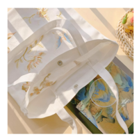 Butterfly Canvas bag Hanfu messenger bag embroidered ancient style cheongsam bag eco-friendly bag - Thumbnail 4