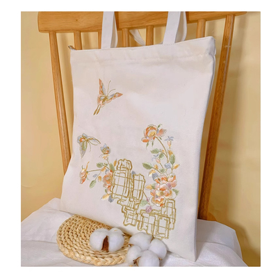 The Peony Pavilion Embroidered original canvas bag one-shoulder national trend bag eco-friendly bag