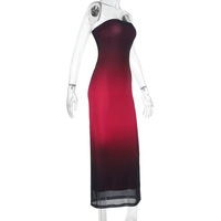 Bandeau Gradient Mesh Hot Girl Dress - Thumbnail 4