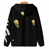 Adult Unisex Jelly Fish Black Hoodie - Thumbnail 3