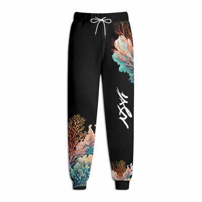Coral sweat pants black