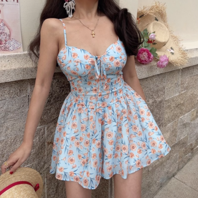 Fashionable and versatile design halter neck strappy suspender skirt pants