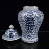 Jingdezhen Porcelain | Chinese antique blue and white hand-painted double happiness pattern general jar - Thumbnail 5