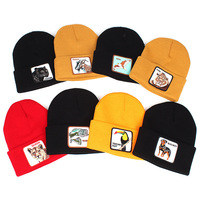 HIGH Embroidery Beanie Hat Unisex Knit Cuffed Cap Women Men Gift Black - Thumbnail 1