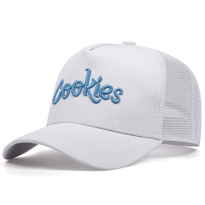 Cookies Baseball Cap Outdoor Sports Mesh Peaked Cap White
