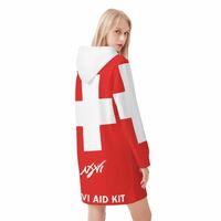 Nyvi Aid Hoodie Dress Red - Thumbnail 1