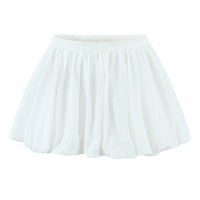 Embroidered low waist puffy A-line flower bud skirt short skirt - Thumbnail 1