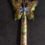 Vintage cloisonne magnifying glass, butterfly shape, artistic magnifying glass, 16cm length-2