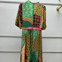 New Bohemian holiday style floral patchwork dress - Thumbnail 4