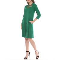 White Mark Women's Crisscross Neckline Relaxed Dress, Sizes S-XL - Thumbnail 7