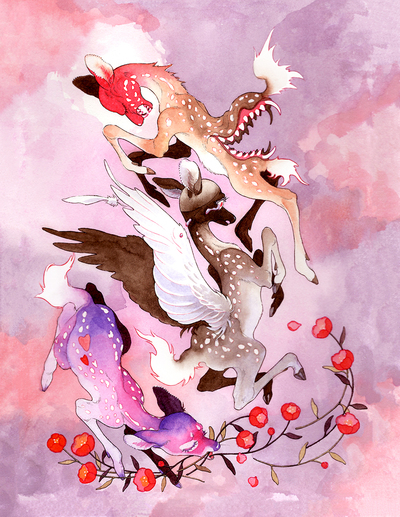 11x14 fight flight fawn print