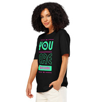 Custom Organic Ribbed Neck T-Shirt | Unisex Eco Front & Back Print - Thumbnail 1