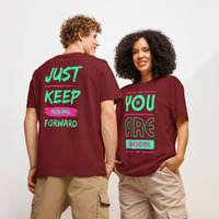 Custom Organic Ribbed Neck T-Shirt | Unisex Eco Front & Back Print - Thumbnail 11
