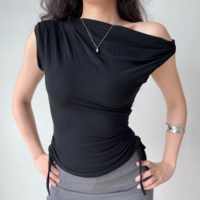 Sexy off-shoulder short-sleeved T-shirt - Thumbnail 3