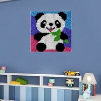 Children's Rug Making Latch Hooking Kit (30x30cm) | Panda - Thumbnail 4