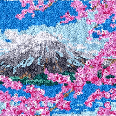 Rug making latch hooking kit (60x40cm printed canvas) | spring mountain