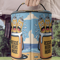 *Rescue Beers Inside, Funny | Soft Insulated Cooler | Humorous Cartoon Design | Free Ship  - Thumbnail 1