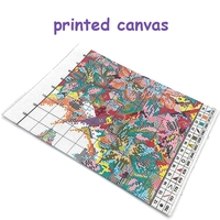 Lazy Cat Cross Stitching Kit (30x40cm 14CT Printed canvas) - Thumbnail 1