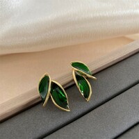 Trendy Leaf Flowers Sweet Earrings Fashion Stud Earrings for Women Jewelry gift - Thumbnail 2