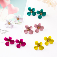Fashion flower petal Earrings for Women Girls - Thumbnail 4