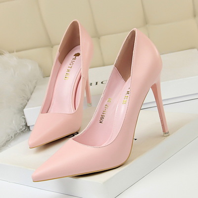 Woman fashion high heels shoes lady sweet wedding scarpins pumps plus size 34-43