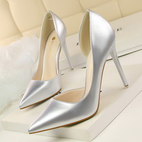 Women Party High Heels Office Patent Leather Pumps Lady Stiletto Low Heels  - Thumbnail 6