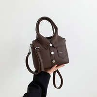 Unique Design PU Square Compact Shoulder and Crossbody Bags  - Thumbnail 2