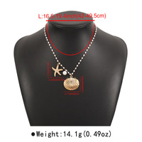 new ocean series pearl necklace starfish shell collarbone chain - Thumbnail 5