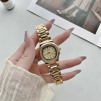 Women Elegant Rhinestone Watches Stainless Steel Strap Ladies Quartz Wristwatch - Thumbnail 5