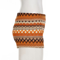 Bohemian holiday style colorful striped knitted shorts - Thumbnail 2