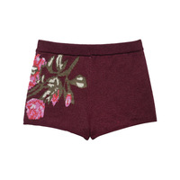Rose appliqué knit shorts - Thumbnail 2