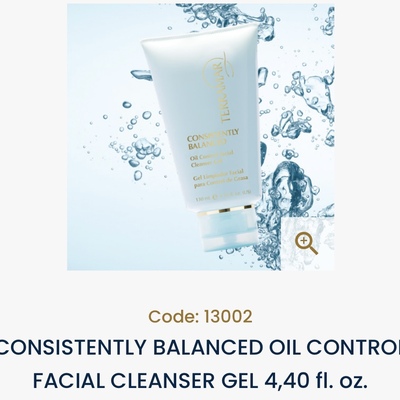 Consistently balanced oil control facial cleanser gel 4,40 fl.