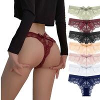 Women's Sexy Lace Panties Underwear Transparent Hollow Briefs - Thumbnail 4
