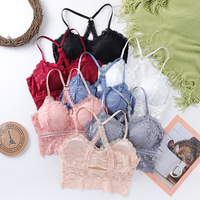 Sexy Lace Strapless Bra with Chest Cushion for Women  - Thumbnail 4