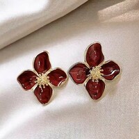 Vintage Metal Ear Stud Sweet Flower Stud Earrings For Women Girls - Thumbnail 2