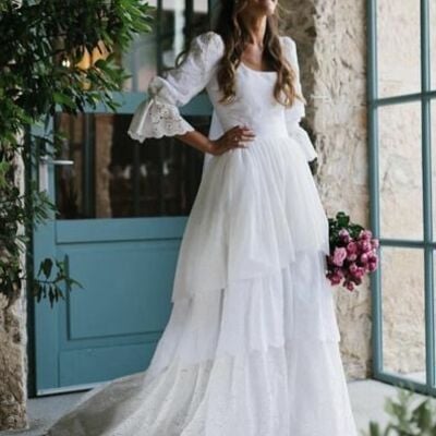 Elegant lace wedding dress, lace bridal dress bridal gown - Thumbnail 1