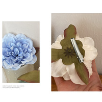 2pcs Large Peony Hair Clip~Girl Flower Head Seaside Vacation Style Clip Hair Accessories - Thumbnail 3
