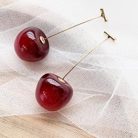 Sweet Red Cherry Pendant Earrings  - Thumbnail 1