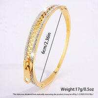 Fashion Zipper Bracelet Charm Bangle Stainless Steel Zip Hand Bracelets - Thumbnail 3