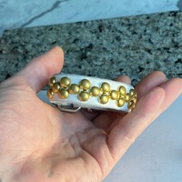 2-1-2 Golden Small Domestuds Wristband - Thumbnail 6