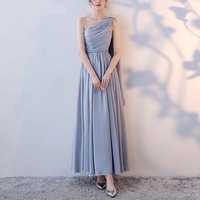 Women Girls New chiffon pink princess bridesmaid banquet party ball performance dress gown - Thumbnail 5