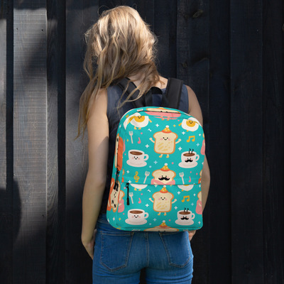 Women cute backpack green breakfast parade