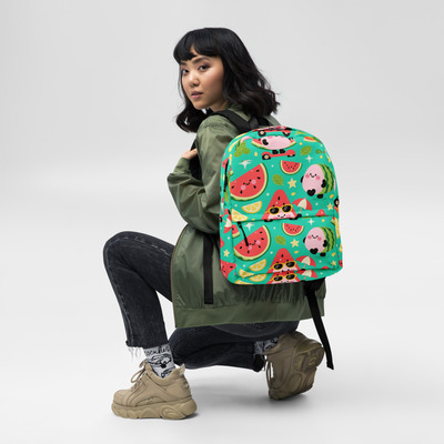 Women cute backpack kawaii red watermelon wonderland